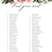 "Blossom" - Seating Chart in Blush by Susan Moyal - Close Up
