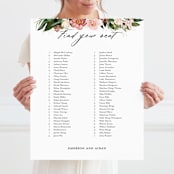 "Blossom" - Seating Chart in Blush by Susan Moyal - With Person for Scale