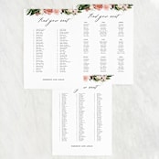 "Blossom" - Seating Chart in Blush by Susan Moyal - Text Layout Options for Large Signs
