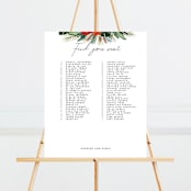 "Tropical Oasis" - Seating Chart in Coral by Joanna Griffin - Front