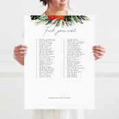 "Tropical Oasis" - Seating Chart in Coral by Joanna Griffin - With Person for Scale