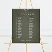 "Botanical Arches" - Seating Chart in Moss by Kelly Schmidt - Front