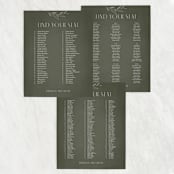 "Botanical Arches" - Seating Chart in Moss by Kelly Schmidt - Text Layout Options for Large Signs