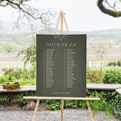 "Botanical Arches" - Seating Chart in Moss by Kelly Schmidt - In Use