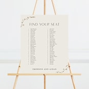 "Vine Wrap" - Seating Chart in Cotton by Amy Kross - Front