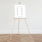 "Luster" - Seating Chart in Cotton by Stacey Meacham - On Large Standing Easel (sold separately)
