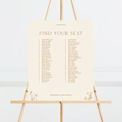 "Floral Type Arch" - Seating Chart in Cream by Baumbirdy - Front