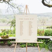 "Floral Type Arch" - Seating Chart in Cream by Baumbirdy - In Use