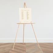 "Floral Type Arch" - Seating Chart in Cream by Baumbirdy - On Large Standing Easel (sold separately)