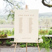 "Floral Type Arch" - Seating Chart in Cream by Baumbirdy - In Use