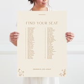 "Floral Type Arch" - Seating Chart in Cream by Baumbirdy - With Person for Scale