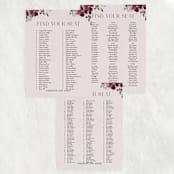 "Fleur" - Seating Chart in Blush by Lori Wemple - Text Layout Options for Large Signs