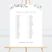 "Sweeping Vine" - Seating Chart in Periwinkle by Itsy Belle Studio - Front