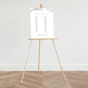 "Sweeping Vine" - Seating Chart in Periwinkle by Itsy Belle Studio - On Large Standing Easel (sold separately)
