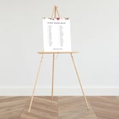 "Lush" - Seating Chart in Magenta by Susan Moyal - On Large Standing Easel (sold separately)