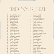 "Checker Wash" - Seating Chart in Ivory by Baumbirdy - Close Up