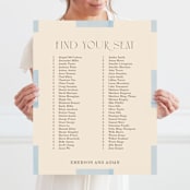"Checker Wash" - Seating Chart in Ivory by Baumbirdy - With Person for Scale