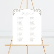 "Romantic Wreath" - Seating Chart in Chantilly by Wildfield Paper Co - Front