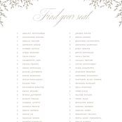 "Romantic Wreath" - Seating Chart in Chantilly by Wildfield Paper Co - Close Up