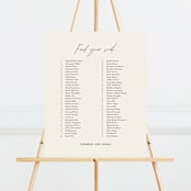 "Together" - Seating Chart in Cream Puff by Pixel and Hank - Front