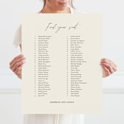 "Together" - Seating Chart in Cream Puff by Pixel and Hank - With Person for Scale