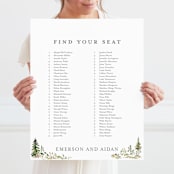 "Great Outdoors" - Seating Chart in Forest by Petra Kern - With Person for Scale
