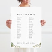 "Great Outdoors" - Seating Chart in Forest by Petra Kern - With Person for Scale