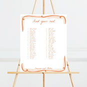 "Giardino" - Seating Chart in Flame by Pati Cascino - Front
