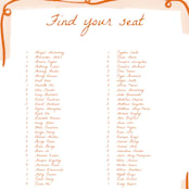 "Giardino" - Seating Chart in Flame by Pati Cascino - Detail