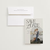 "Penelope" - Save the Dates in Ecru by Morgan Kendall - Save the Date with Envelope
