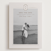 "Modern Monogram" - Save the Dates in Dove by Rachelle Clarke - Front