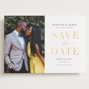 "Simply Striking" - Save the Dates in Gold Giltz by Stacey Meacham - Front
