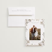 "Wildflower Date" - Save the Dates in Wheat by Chris Griffith - Save the Date with Envelope