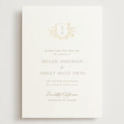 "floral crest" - Save the Dates in Champagne by Cass Loh - Front