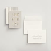 "are you in?" - Save the Dates in Taupe by Sara Hicks Malone - Assembled