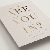 "are you in?" - Save the Dates in Taupe by Sara Hicks Malone - Detail