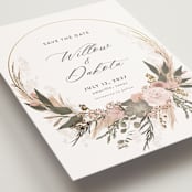 "Botanical Edge" - Save the Dates in Blush by Susan Moyal - Detail