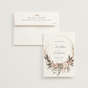 "Botanical Edge" - Save the Dates in Blush by Susan Moyal - Save the Date with Envelope