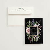 "Bold Bouquet" - Save the Dates in Midnight by Susan Moyal - Save the Date with Envelope