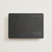 "Brush Script" - Save the Dates in Noir by Eric Clegg - Front