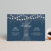 "Garden Lights" - Save the Dates in Navy by Hooray Creative - Front