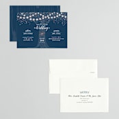 "Garden Lights" - Save the Dates in Navy by Hooray Creative - Assembled