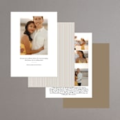 "Engraved Flowers" - Save the Dates in Latte by Phrosné Barwood - Back of Card Options