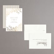 "Engraved Flowers" - Save the Dates in Latte by Phrosné Barwood - Assembled