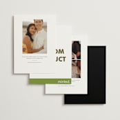 "Portrait" - Save the Dates in Golden by Minted - Back of Card Options