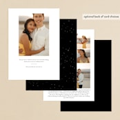 "Glittery Shine" - Save the Dates in Tuxedo by Lori Wemple - Back of Card Options