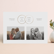 "Wedding Rings" - Save the Dates in White Pearl by Hooray Creative - Front