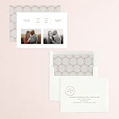 "Wedding Rings" - Save the Dates in White Pearl by Hooray Creative - Assembled