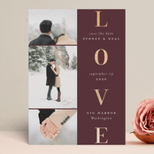 "Lovely stack" - Save the Dates in Crimson by Stacey Meacham - Front