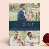 "Opulent" - Save the Dates in Navy by Jessica Williams - Front
